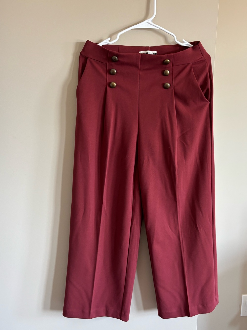 Jules & Leopold Wide-Leg pleated Pants in Deep Wine NWOT